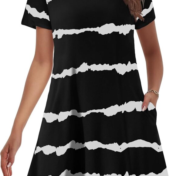 Dresses & Skirts - Womens Summer Casual Loose T-Shirt Dress with Pockets Plus Size